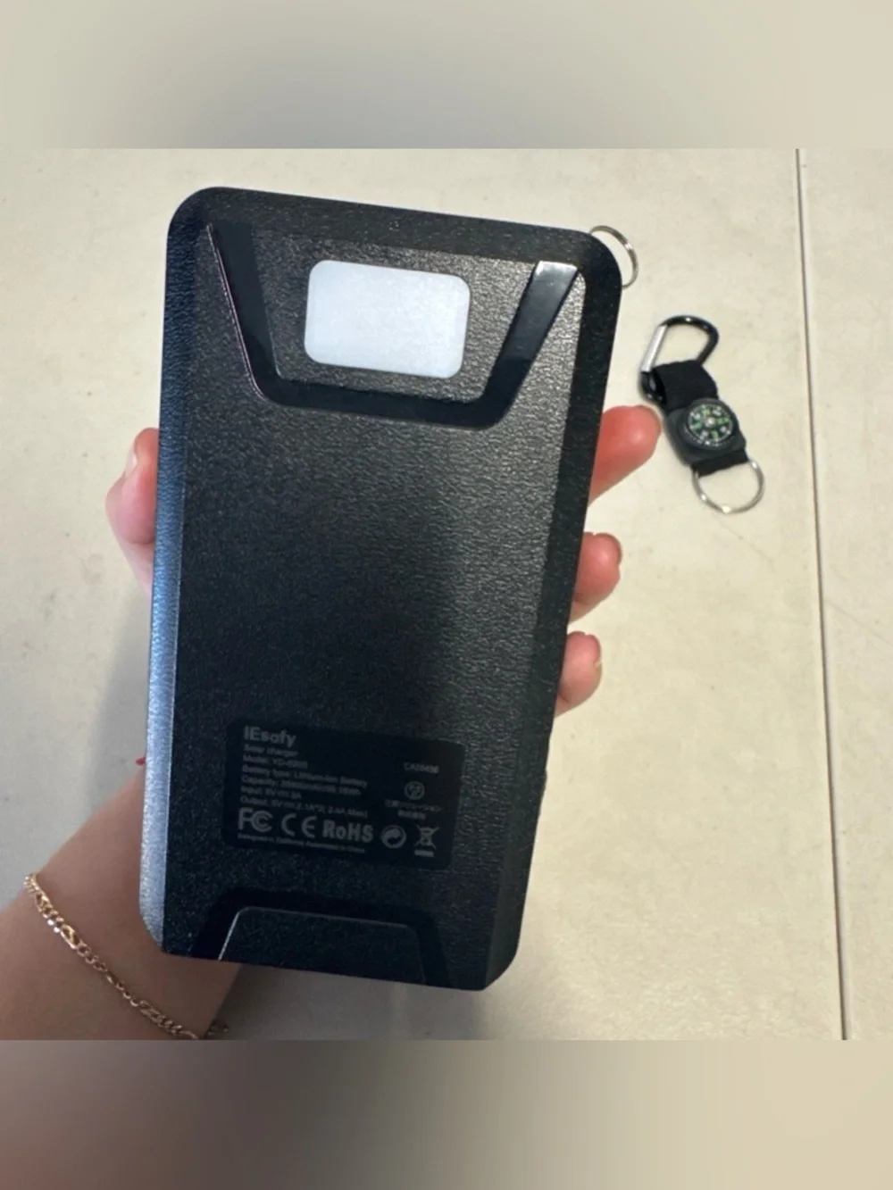 IEsafy Solar Charger 26800mAh Power Bank YD-820S 4 Panels & Compass Survival Kit