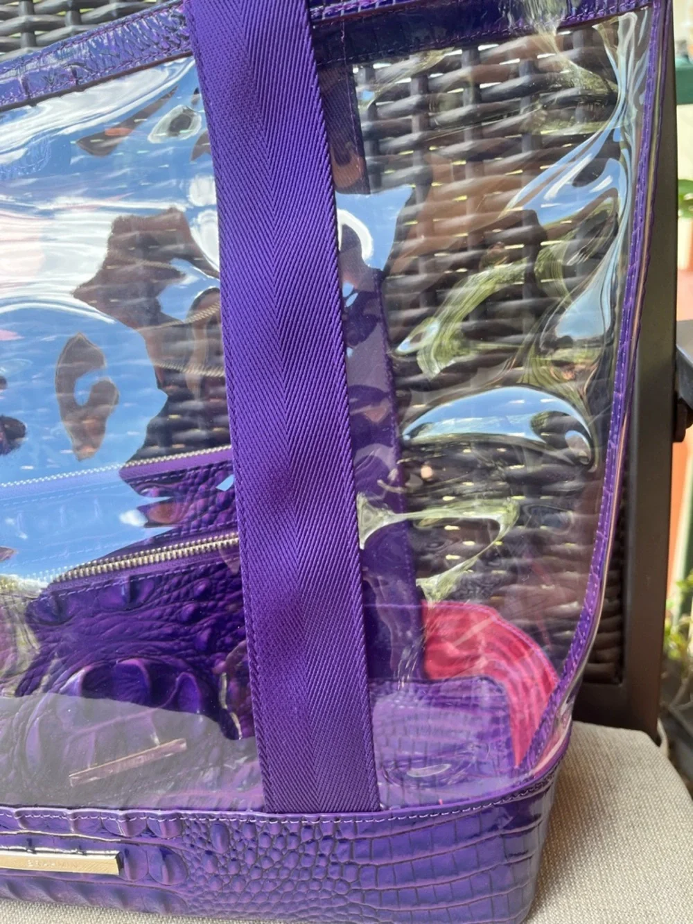 NWT Brahmin BROOKE SEAGATE in ROYAL PURPLE Tote with wristlet