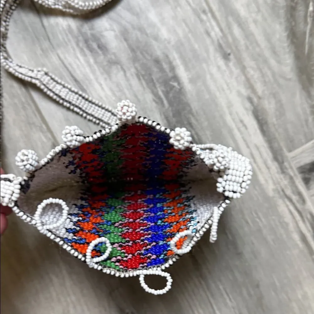 Handcrafted Beaded Crossbody Bag - Multicolor