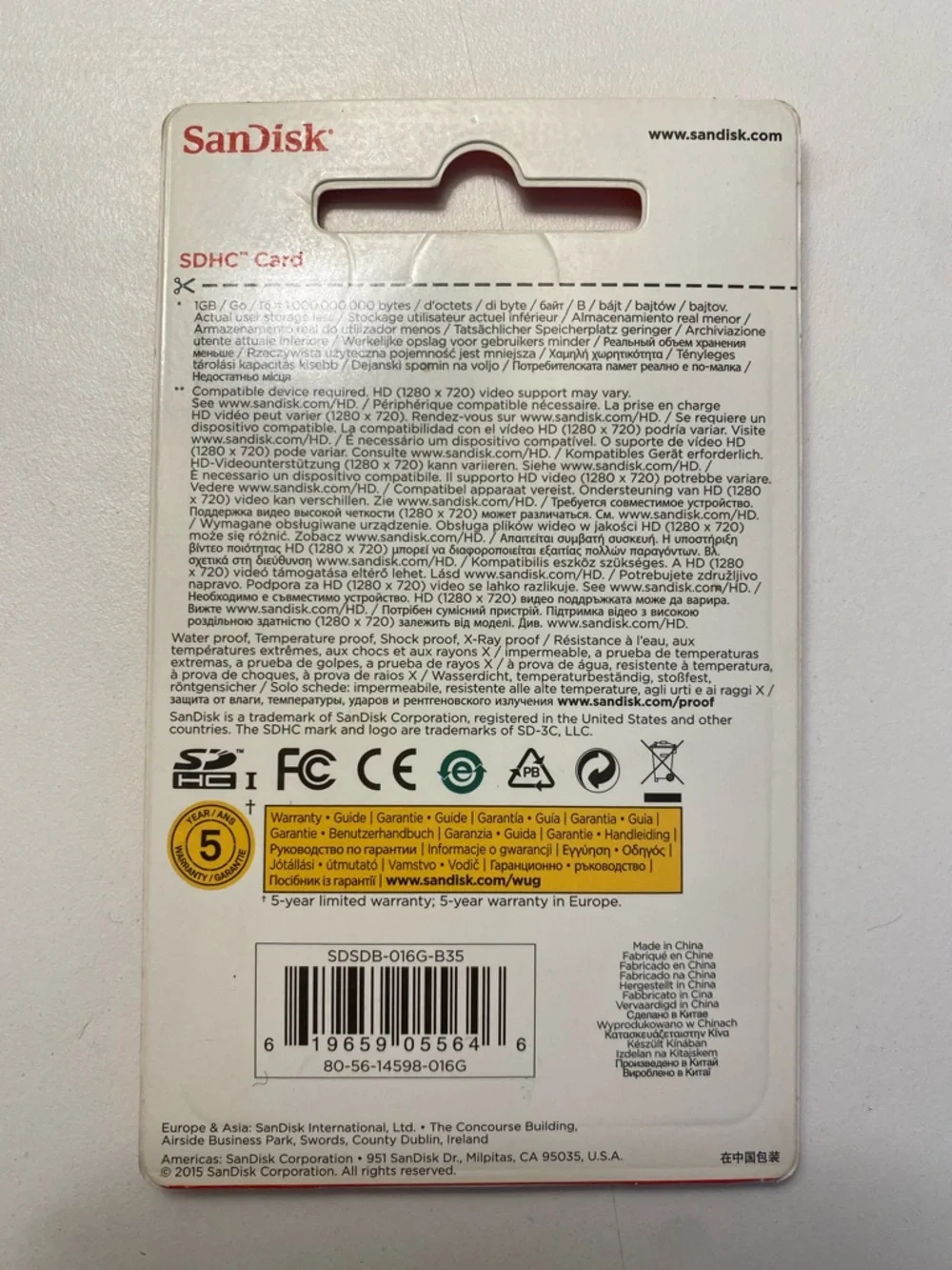 Sandisk 16gb sdhc