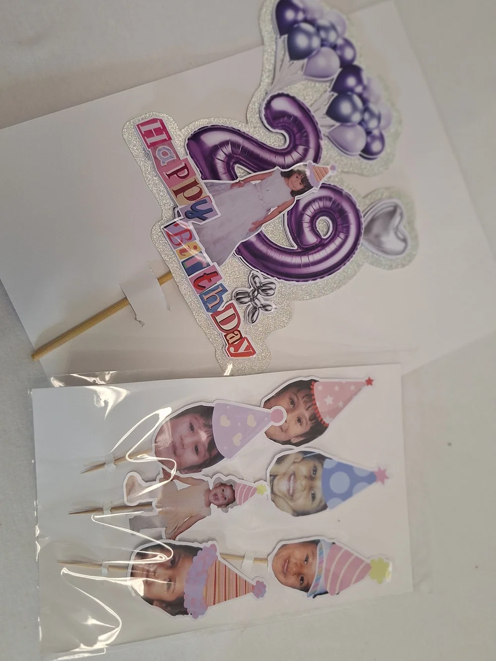 Number And Foto Cake Topper with Balloon Accent