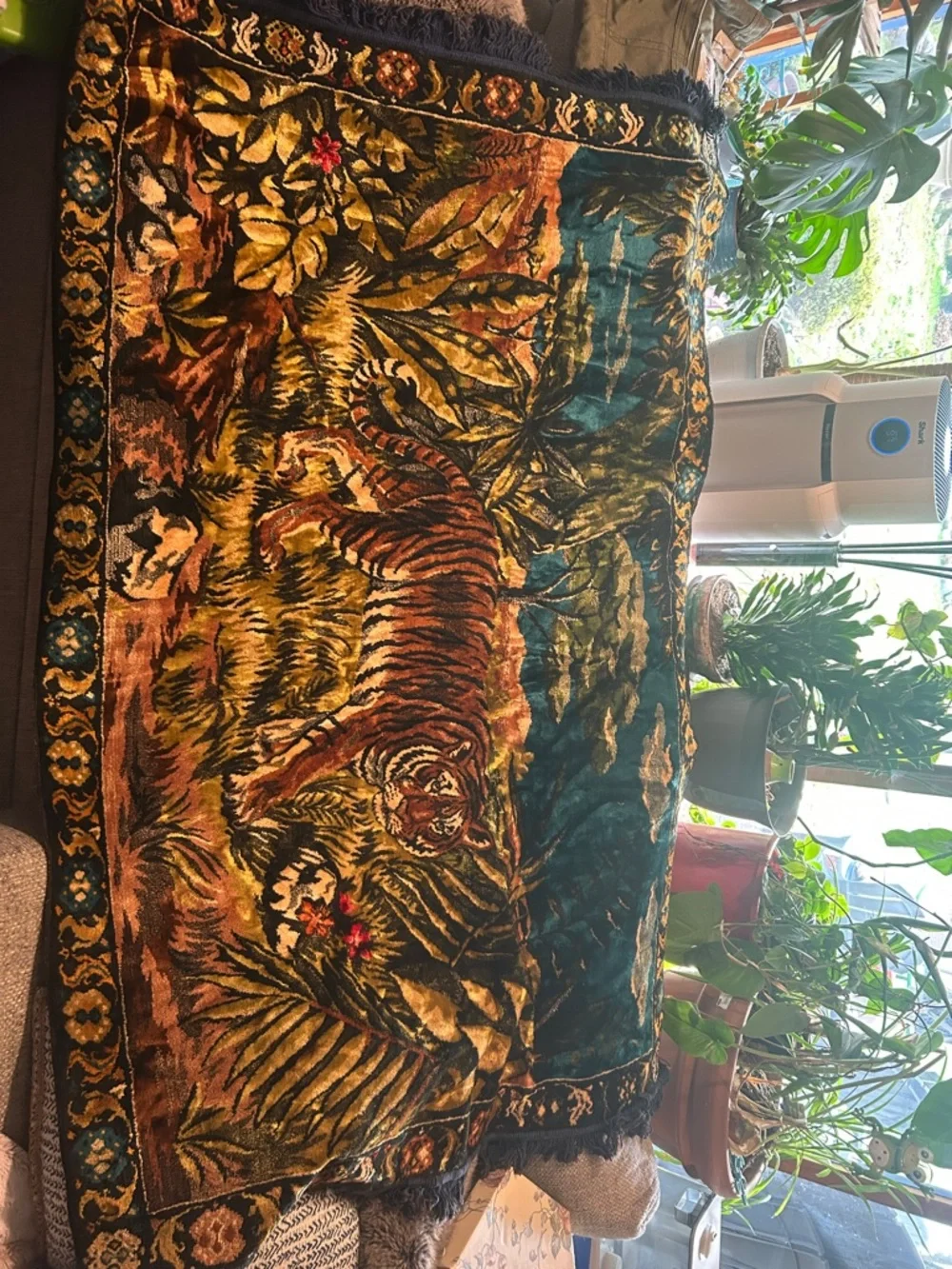 Vintage Tiger Jungle Tapestry - Multicolor