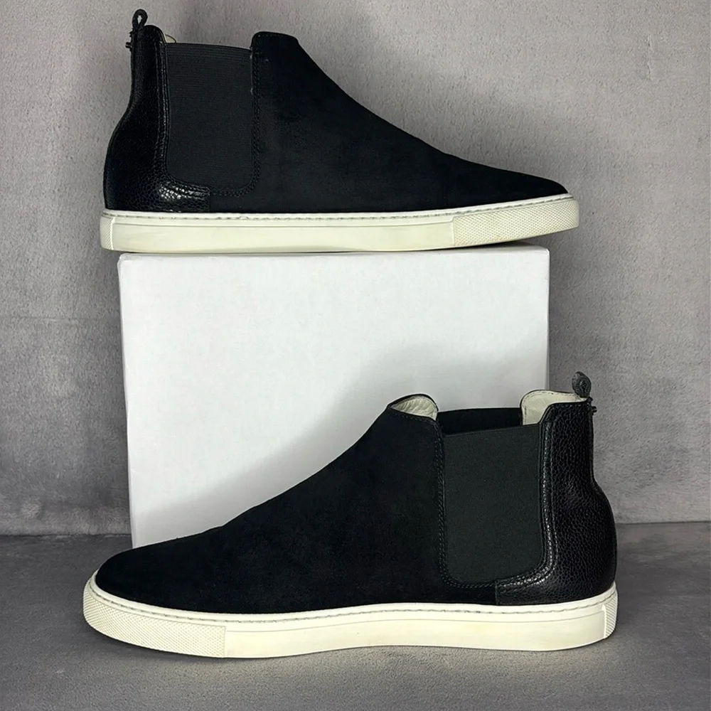 Lanvin Black Suede Chelsea Sneaker Boots 41 EU 8 US Made in Italy