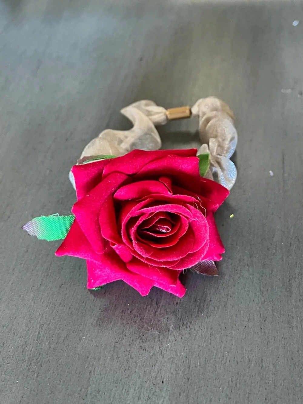 Cherry Red Rose Silk Flower Floral 3