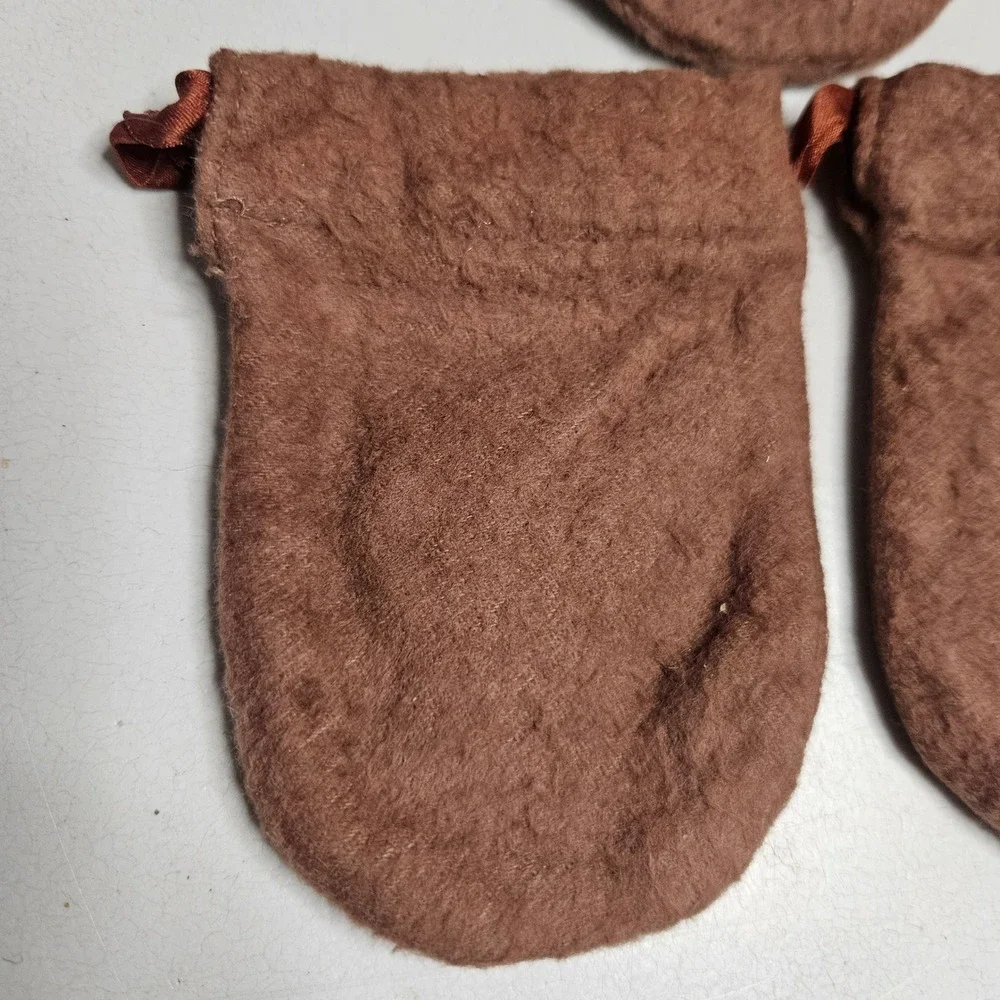 Shreve & Company San Francisco Vintage Brown Felt Jewelry Pouches Set of 5