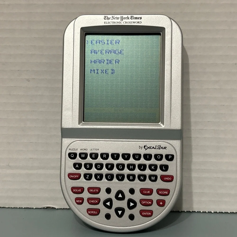 Excalibur The New York Times Touch Screen Crossword Puzzle Handheld Game - Works