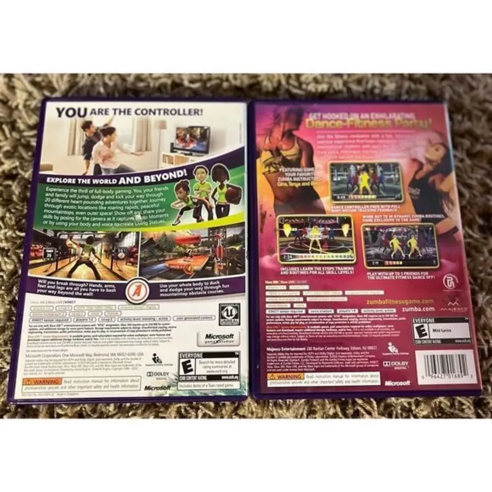 Game Lot Of 5 Kinect Games (Microsoft Xbox 360)‎