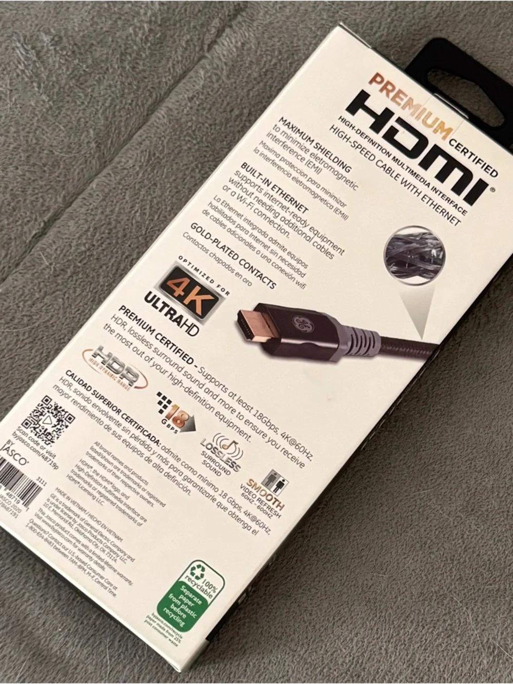 GE UltraPro Premium HDMI Cable 4ft - Black