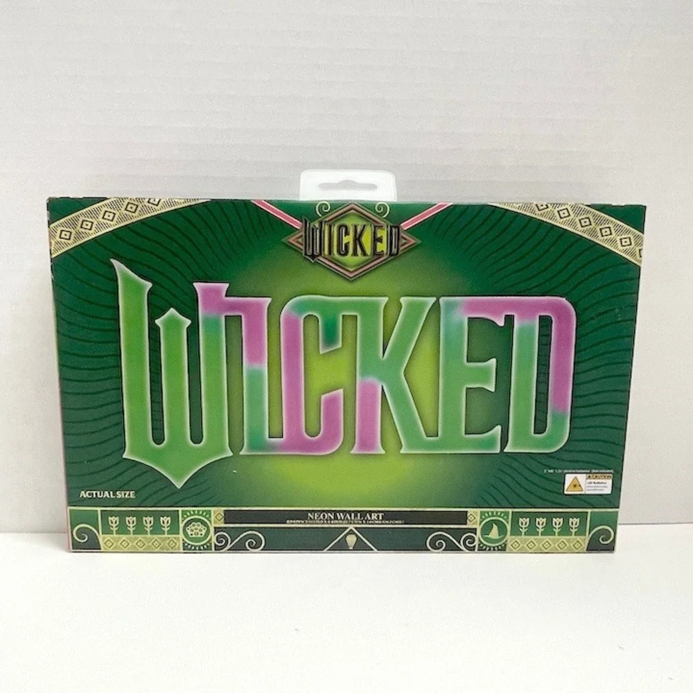 Wicked Movie Neon Wall Art Green Pink Decor Sign Universal Studios