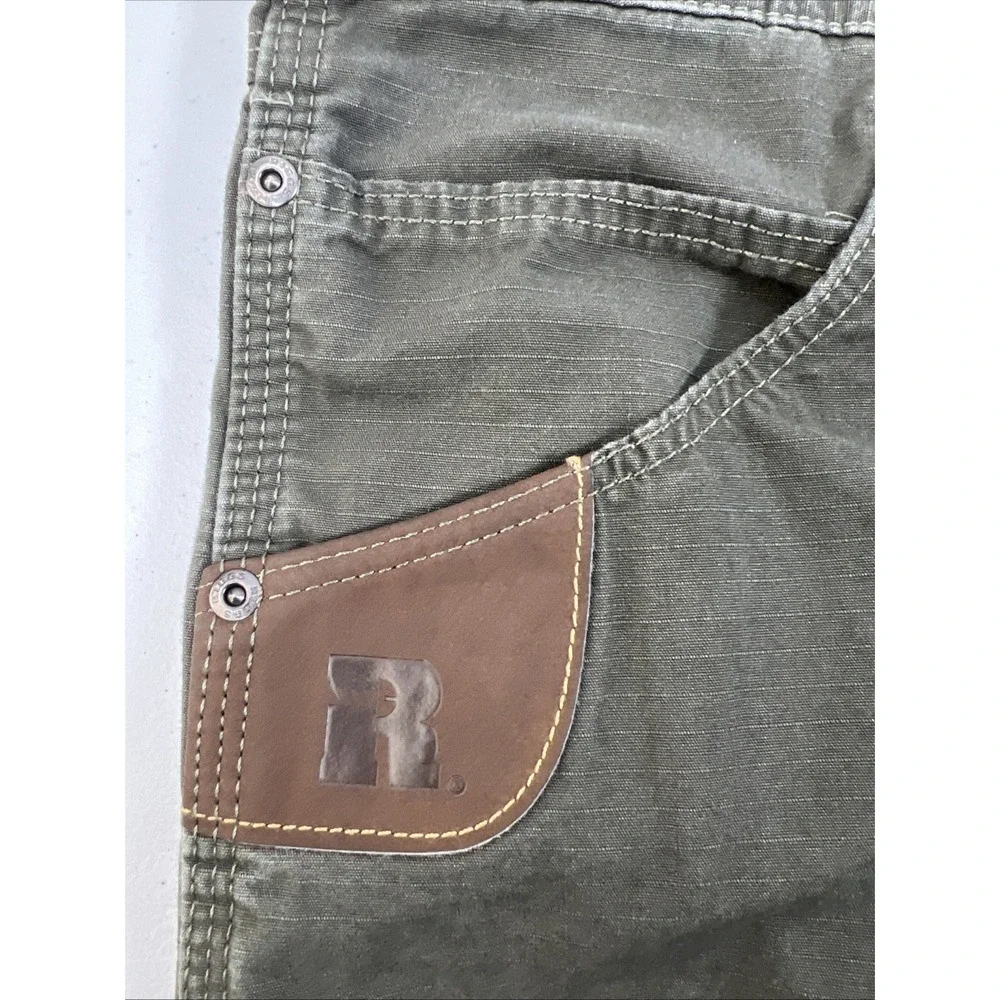Wrangler Riggs Workwear Men's Green Rip Stop Canvas Rugged Size 44 X 32
