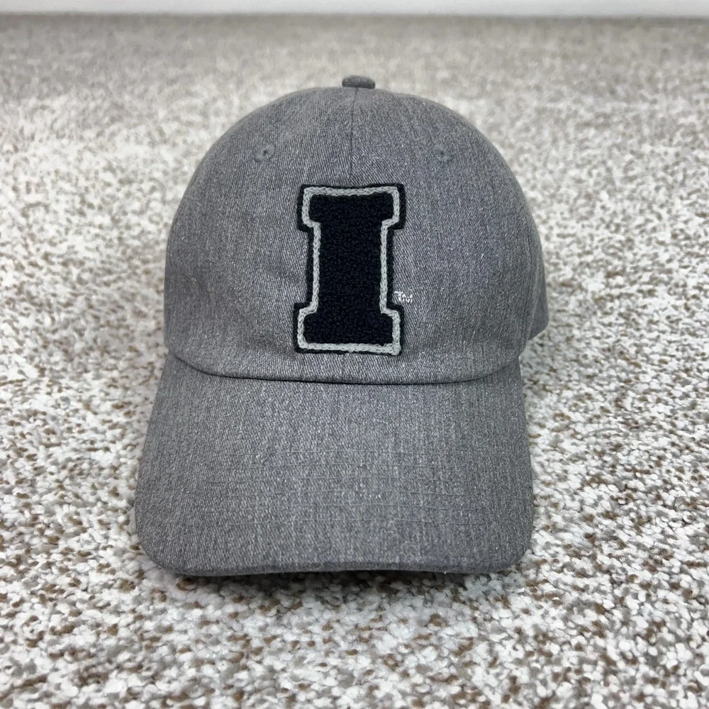 Iowa Hawkeyes Hat Cap Strap Back One Size Gray NCAA Football Hawkeye Authentic