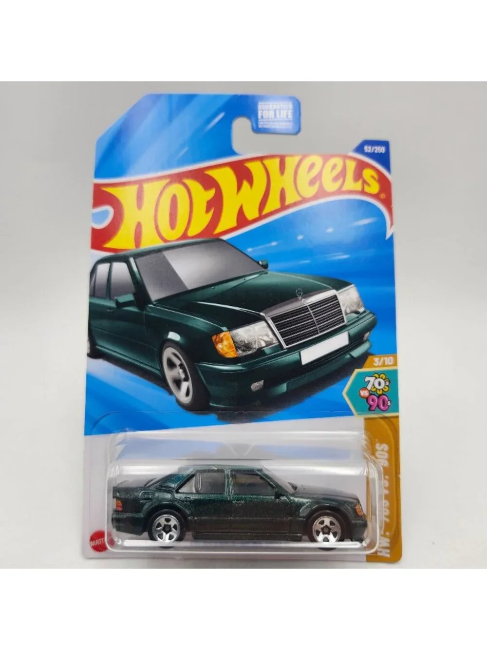 Hot Wheels Mercedes-Benz 500 E Dark Green 2025 HW 70s Vs 90s 3/10 52/250