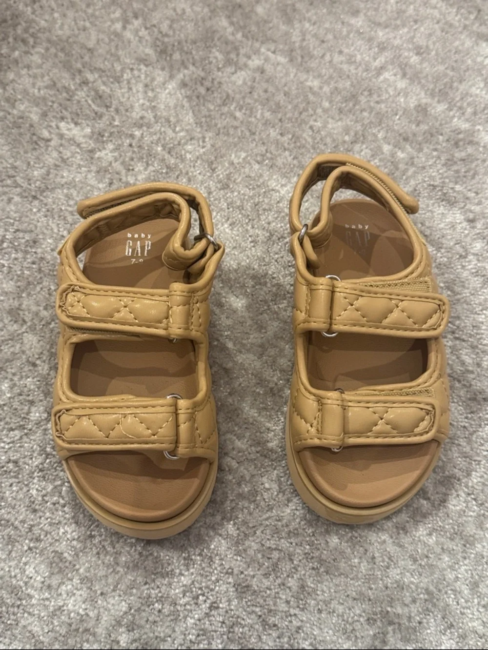 GAP Kids Quilted Tan Velcro Sandals