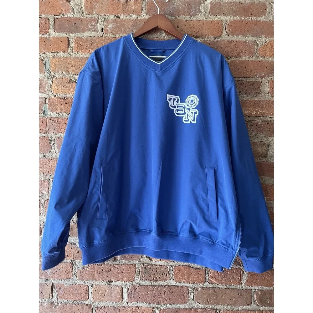 This Never That Blue Golf Pullover Windbreaker Sz M Korean Streetwear Brand TNT