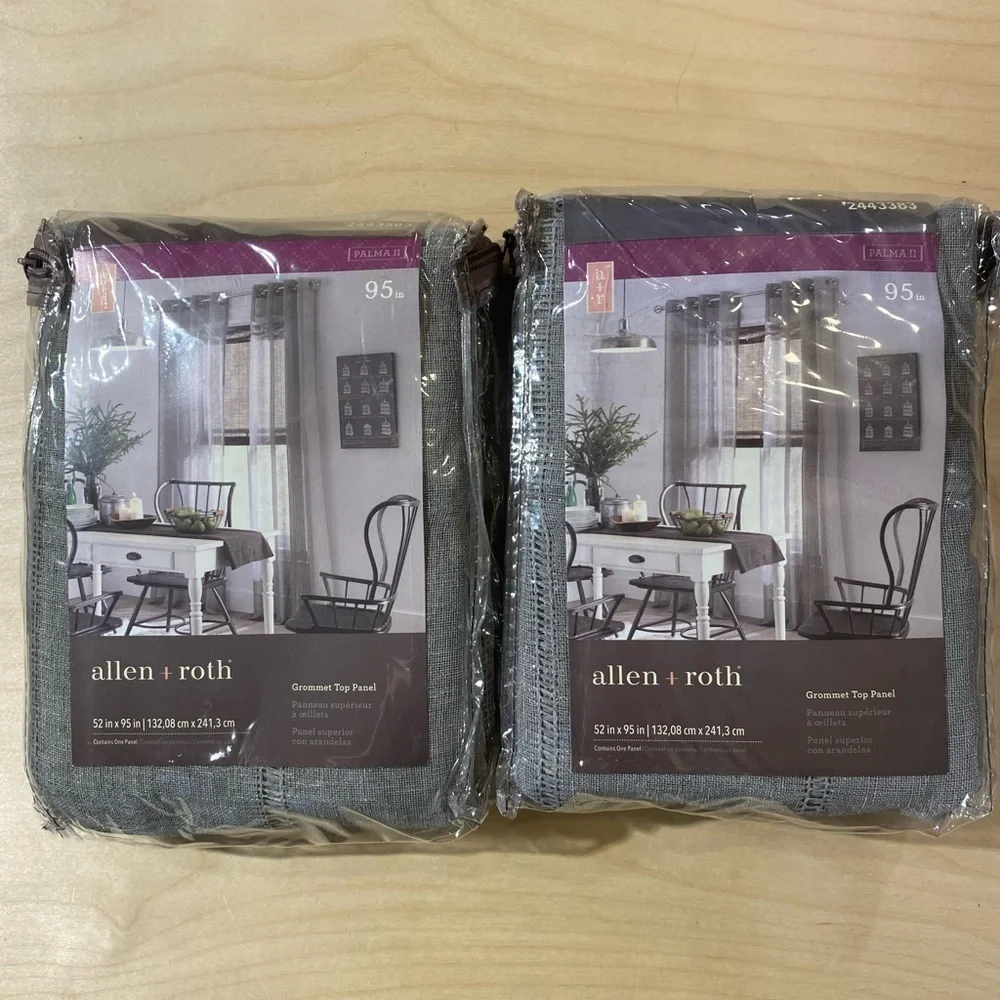 2 Sets Allen + Roth Grommet Top Panel 52 in x 95 in (BO)