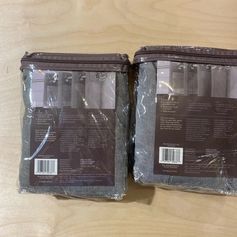 2 Sets Allen + Roth Grommet Top Panel 52 in x 95 in (BO)