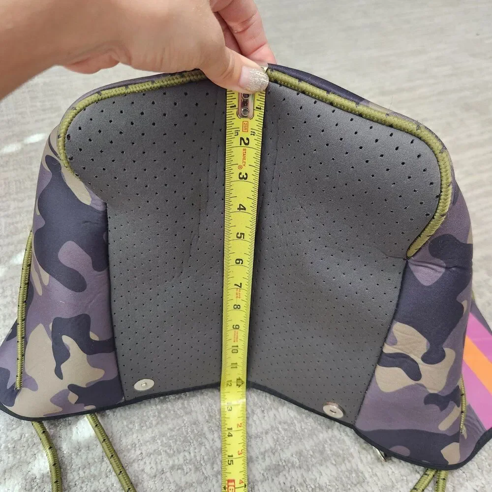 Neoprene large tote bag green camouflage