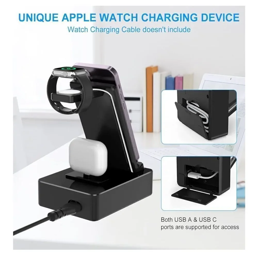 8 in 1 Multifunctional Wireless Charger in Black. New in Box!