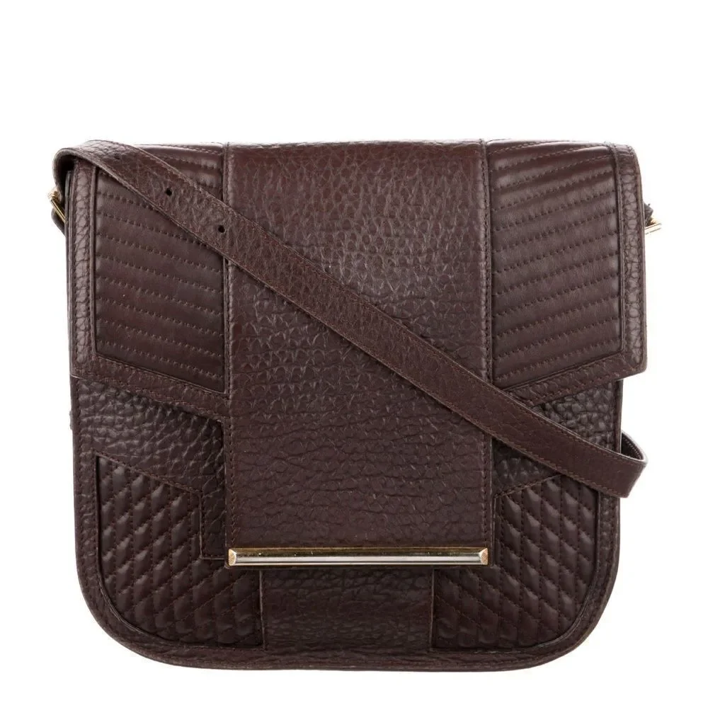 Reece‎ Hudson Grained Brown Leather Shoulder Bag