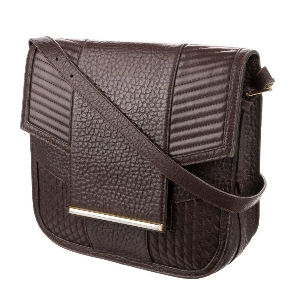 Reece‎ Hudson Grained Brown Leather Shoulder Bag