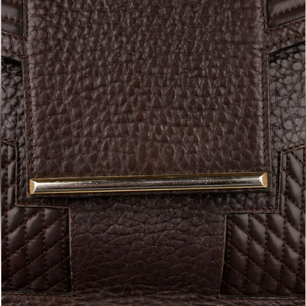 Reece‎ Hudson Grained Brown Leather Shoulder Bag