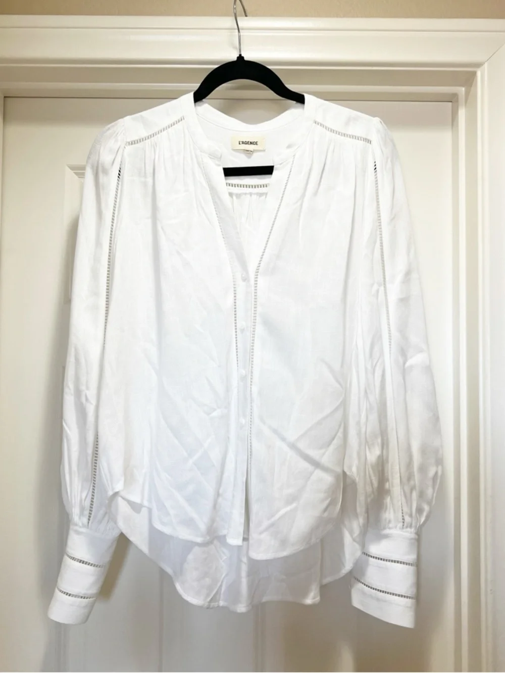 L'AGENCE Kiera Ladder Trim Blouse XS