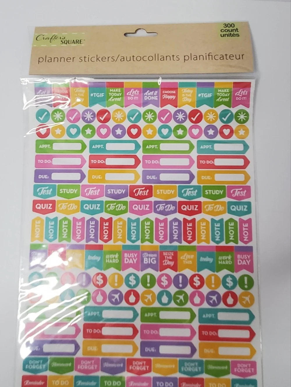 Colorful Planner Sticker Sheets - Bright Multicolor 9 Packs 300 Each Sticker