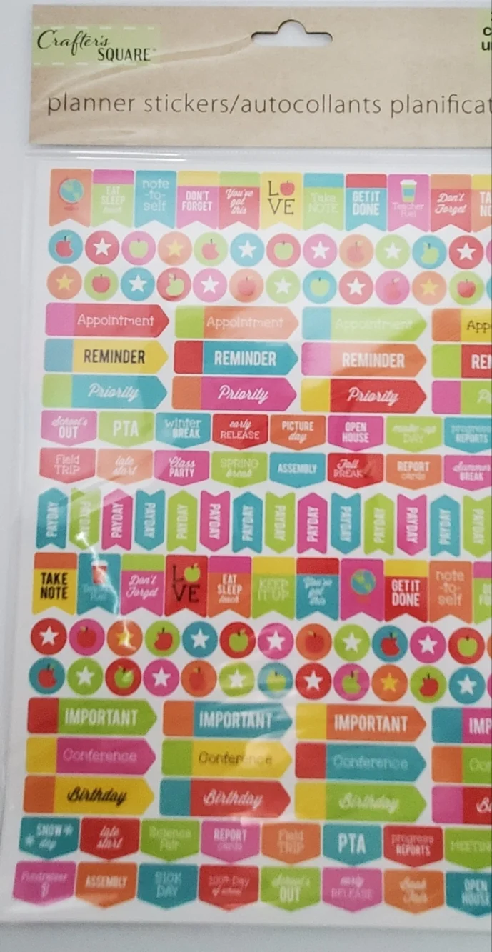 Colorful Planner Sticker Sheets - Bright Multicolor 9 Packs 300 Each Sticker