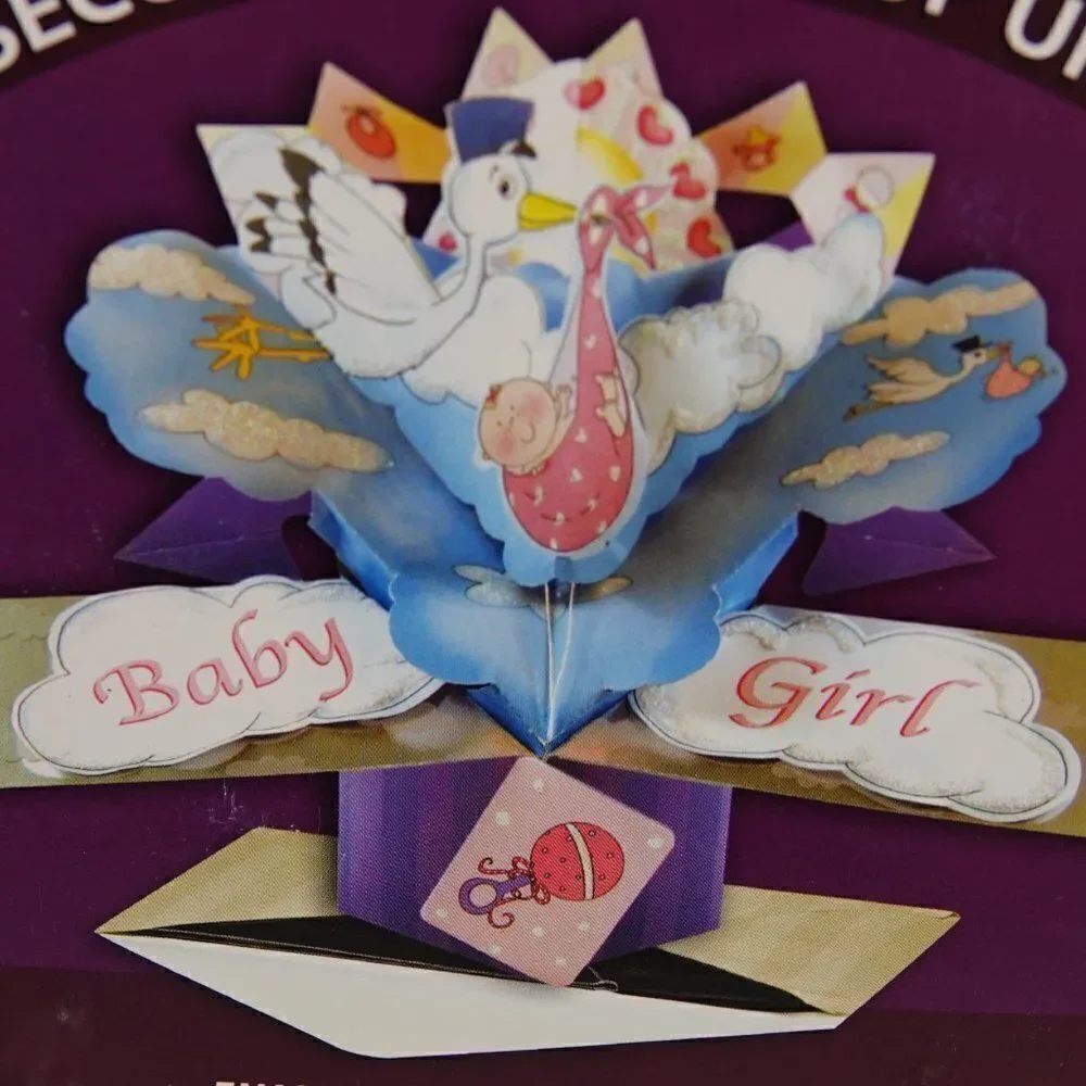 New Baby Girl Pop Up Greeting Card
