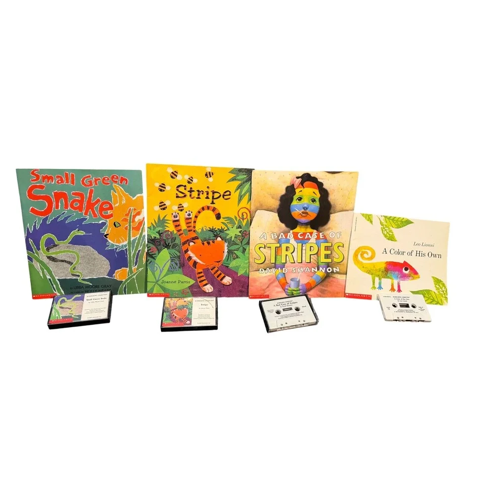 Scholastic Book & Cassette Lot A Bad Case of Stripes Leo Lionni Read Along 4 Set