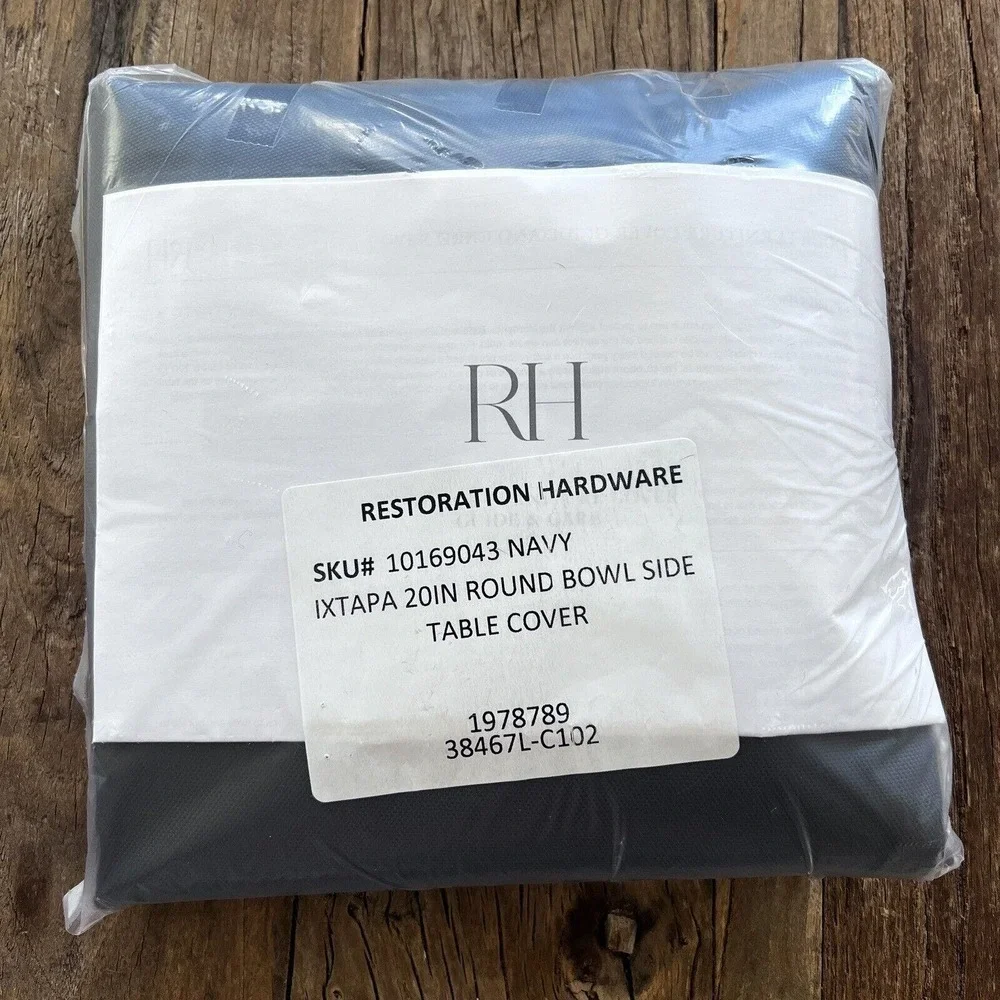 Restoration Hardware Ixtapa 20”‎ Round Bowl Side Table Cover Navy New In Package