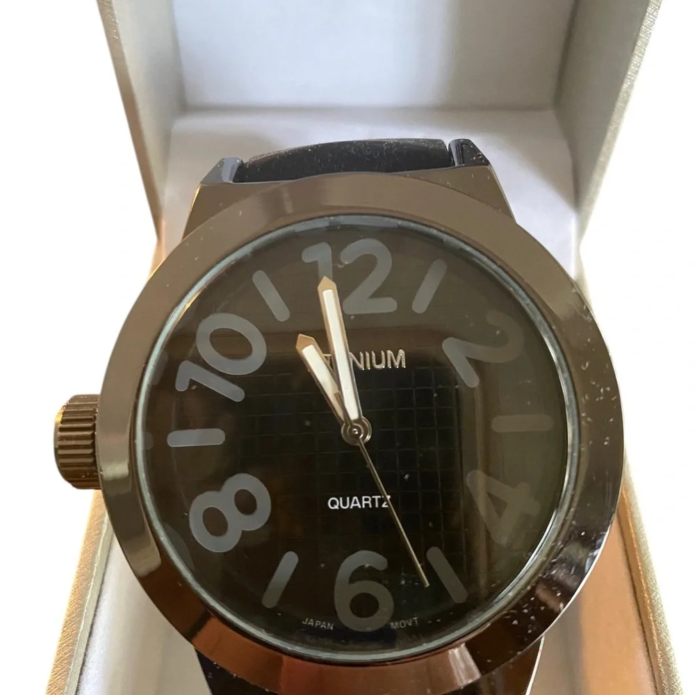 Titanium watch rubbery metal