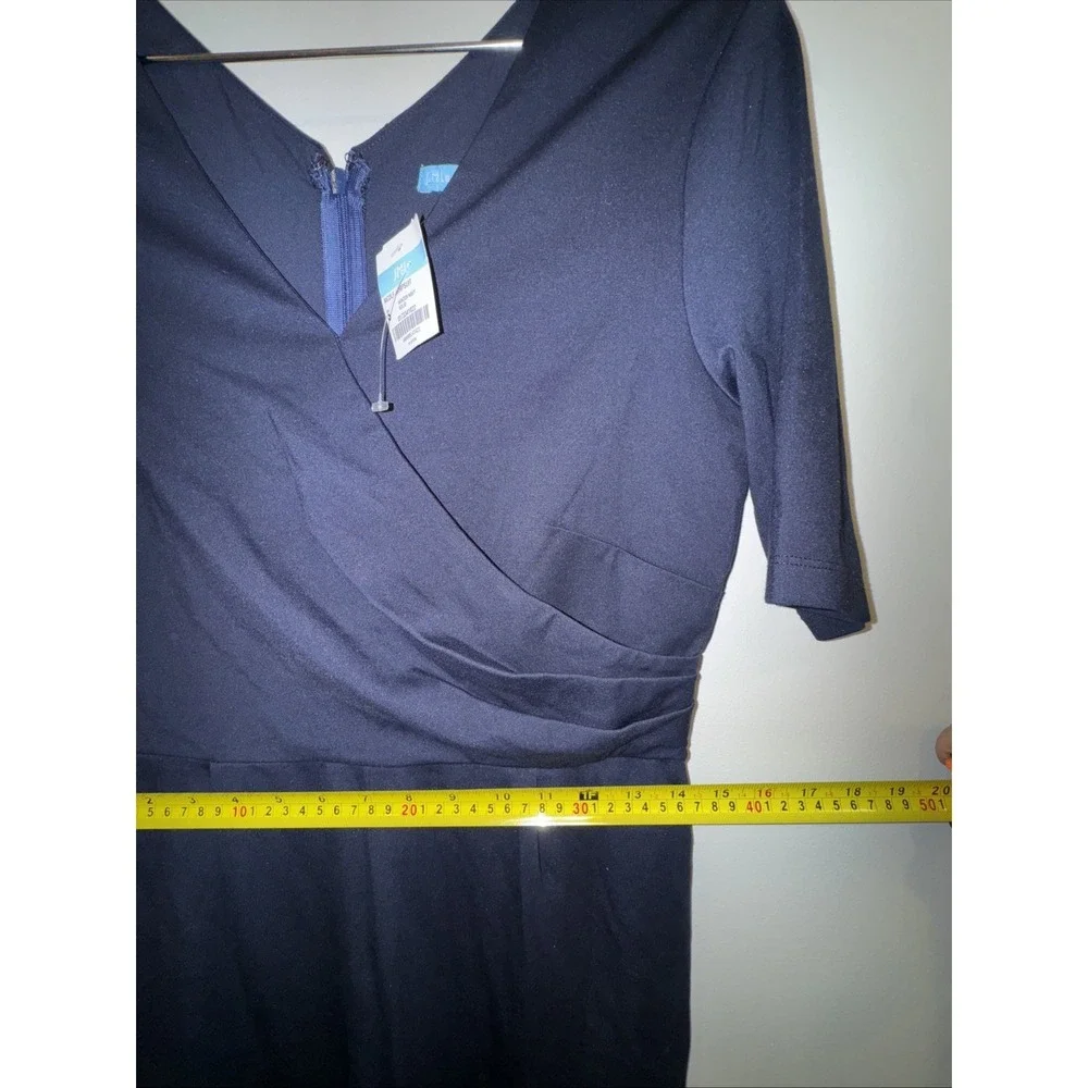 J.McLaughlin Nicole Jumpsuit Navy Blue V-Neck Wrap Front Short Sleeve Small NEW