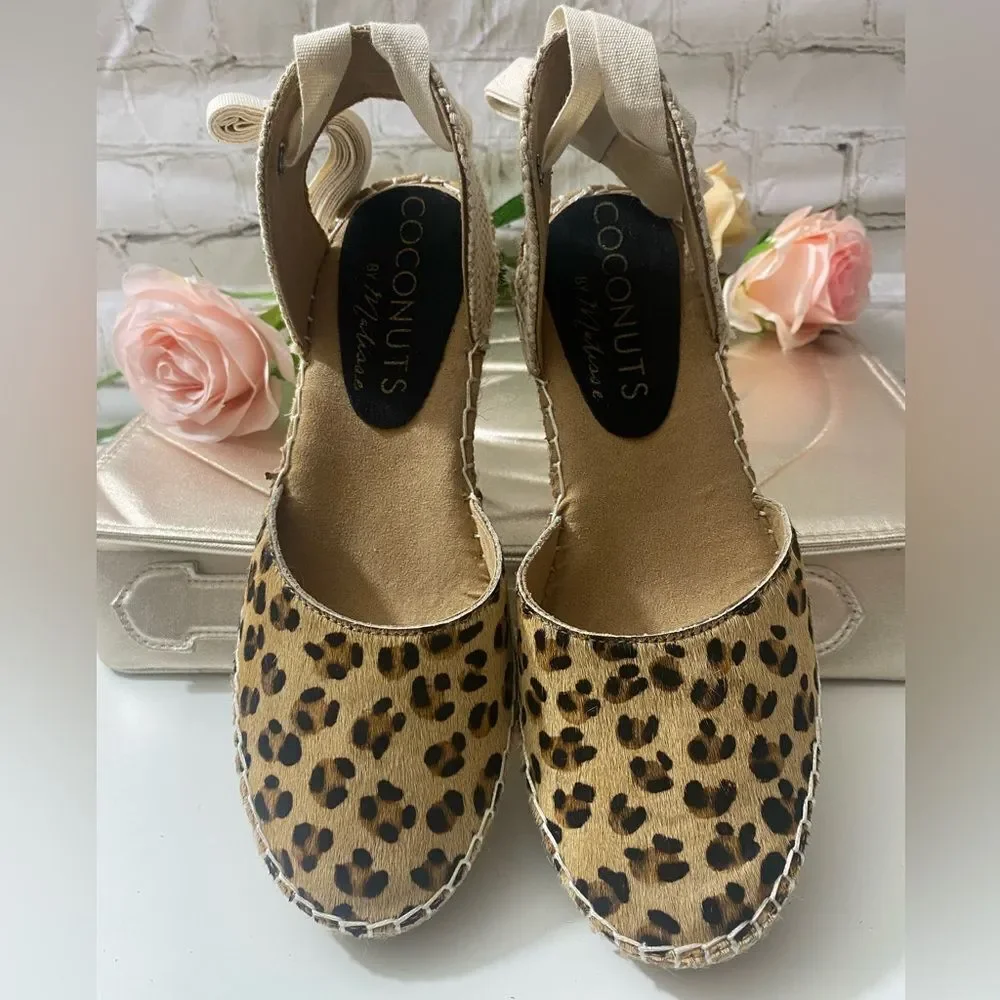 Coconuts by Matisse Leopard Print Espadrille Wedges
