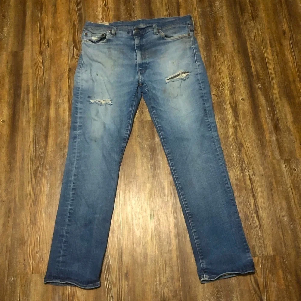 Levi's 511 Jeans Men's 38x32 Premium Denim Relaxed Straight Leg Distressed
