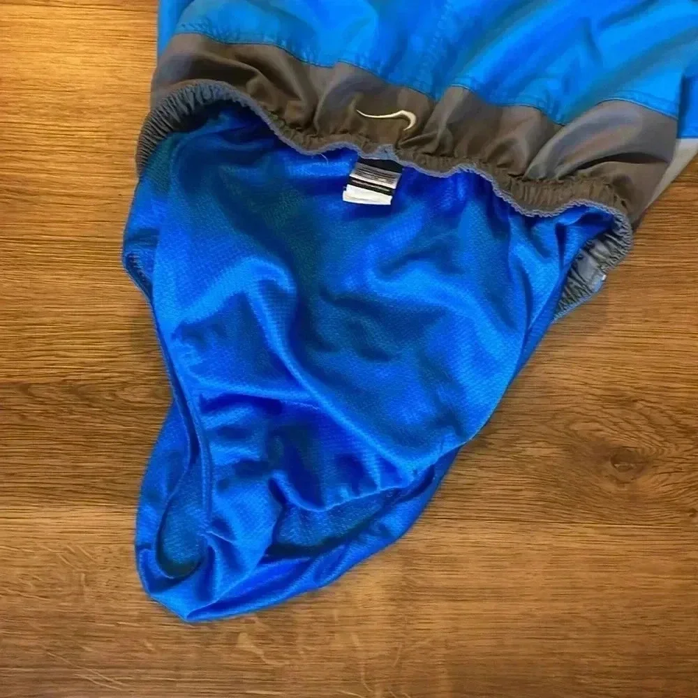 Nike Swoosh Men’s XXL Blue Gray Swim Trunks Shorts