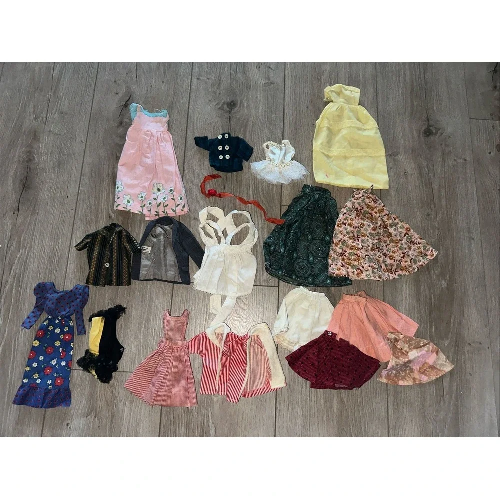 19 PCs Vintage‎ Barbie & Ken Doll Clothing Lot Dresses Outfits
