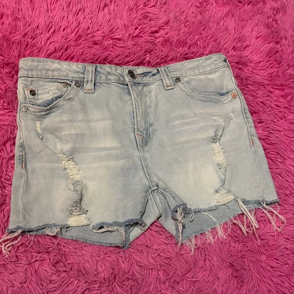 True Religion Mid Rise Curvy Shorts Women Size 30