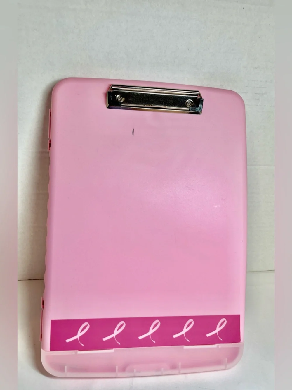 PINK BREAST CANCER AWARENESS CLIPBOARD STORAGE HARD CASE (9 1/2 x 14)