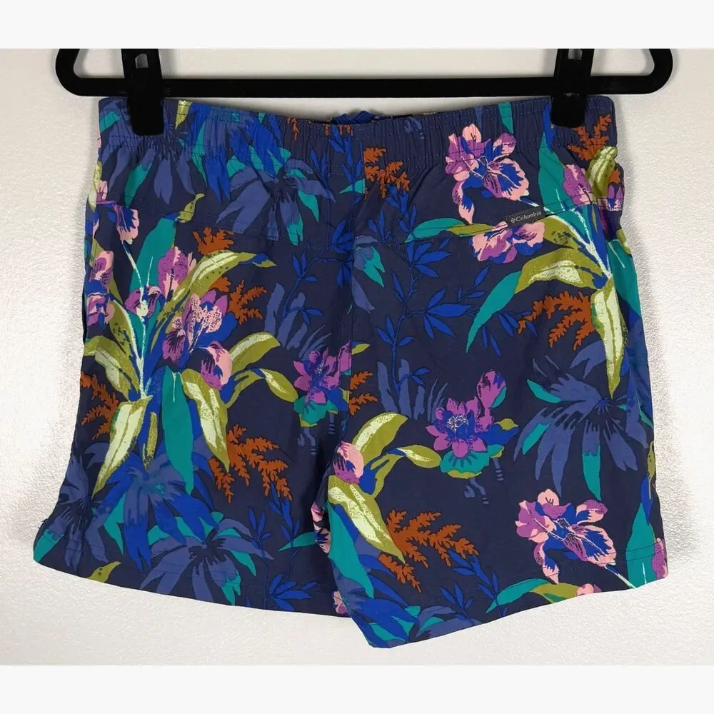 Columbia Sandy River Shorts Womens Small Floral Print 5” Inseam Outdoor Hiking