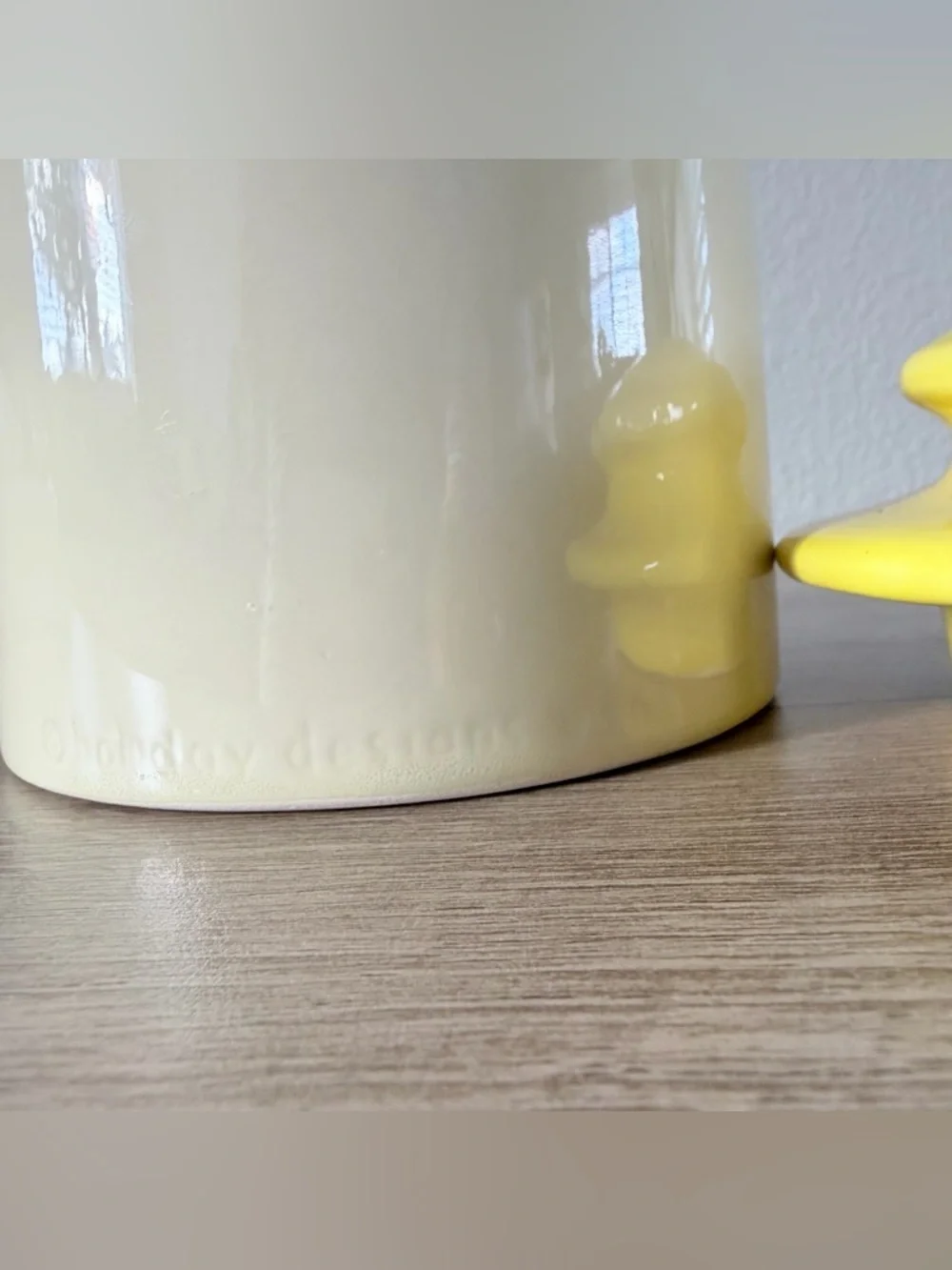 Vintage Holiday Designs Yellow Flowers CeramicGlazed Canister Yellow Lid Retro
