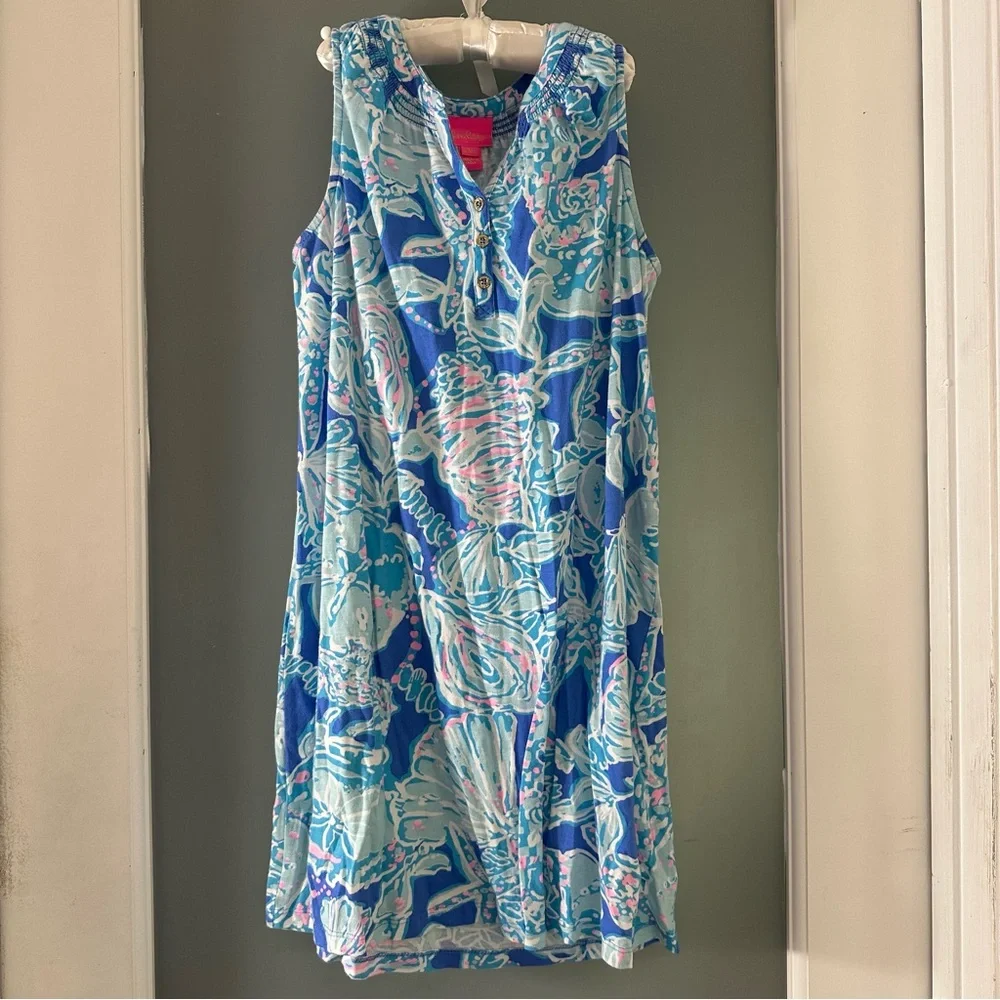 Lilly Pulitzer Mini Essie girls Dress- Blue Haven Pop Up Into The Deep