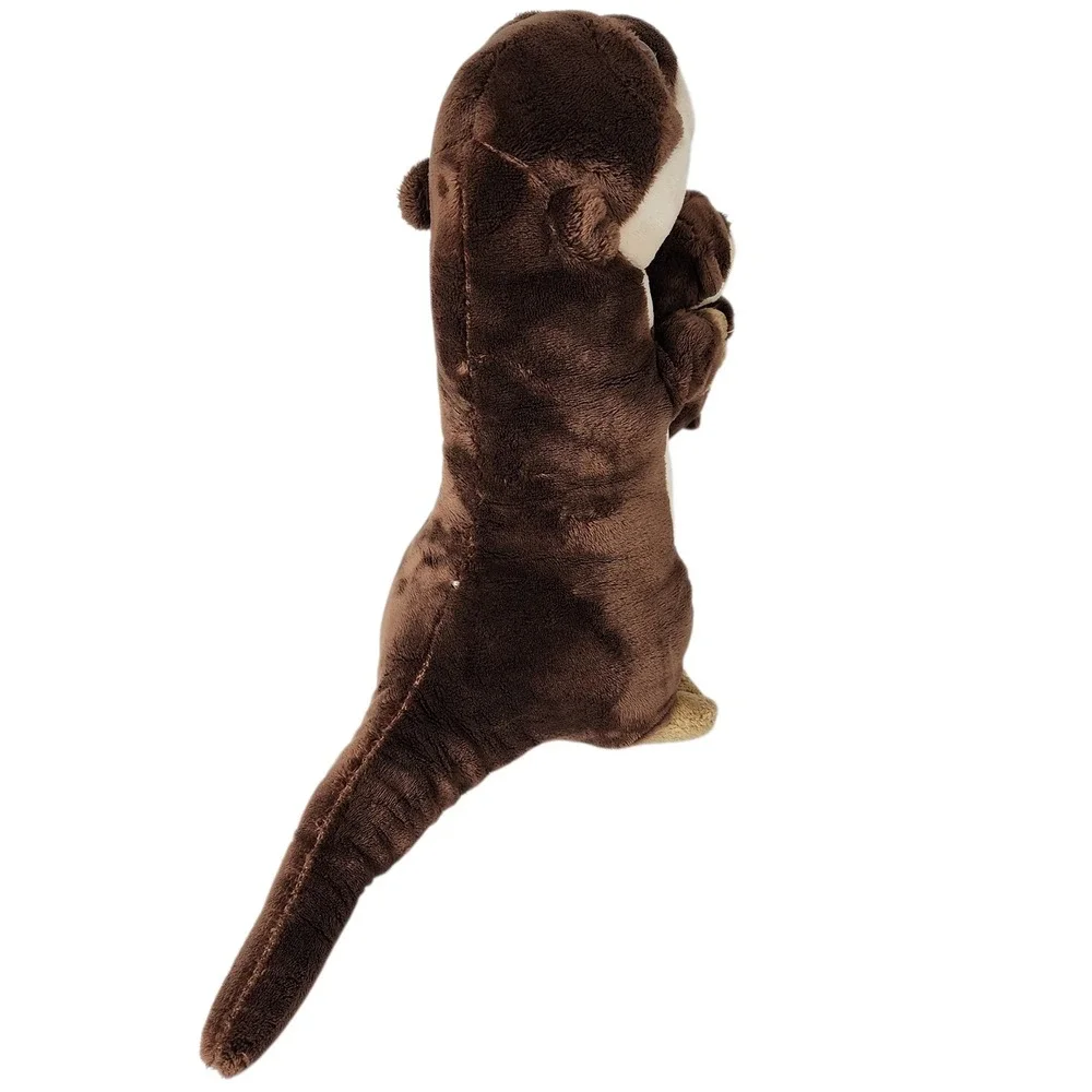 Petting Zoo Adorable Mom and Baby Otter Plush Toy‎ Large Big Eyes Brown