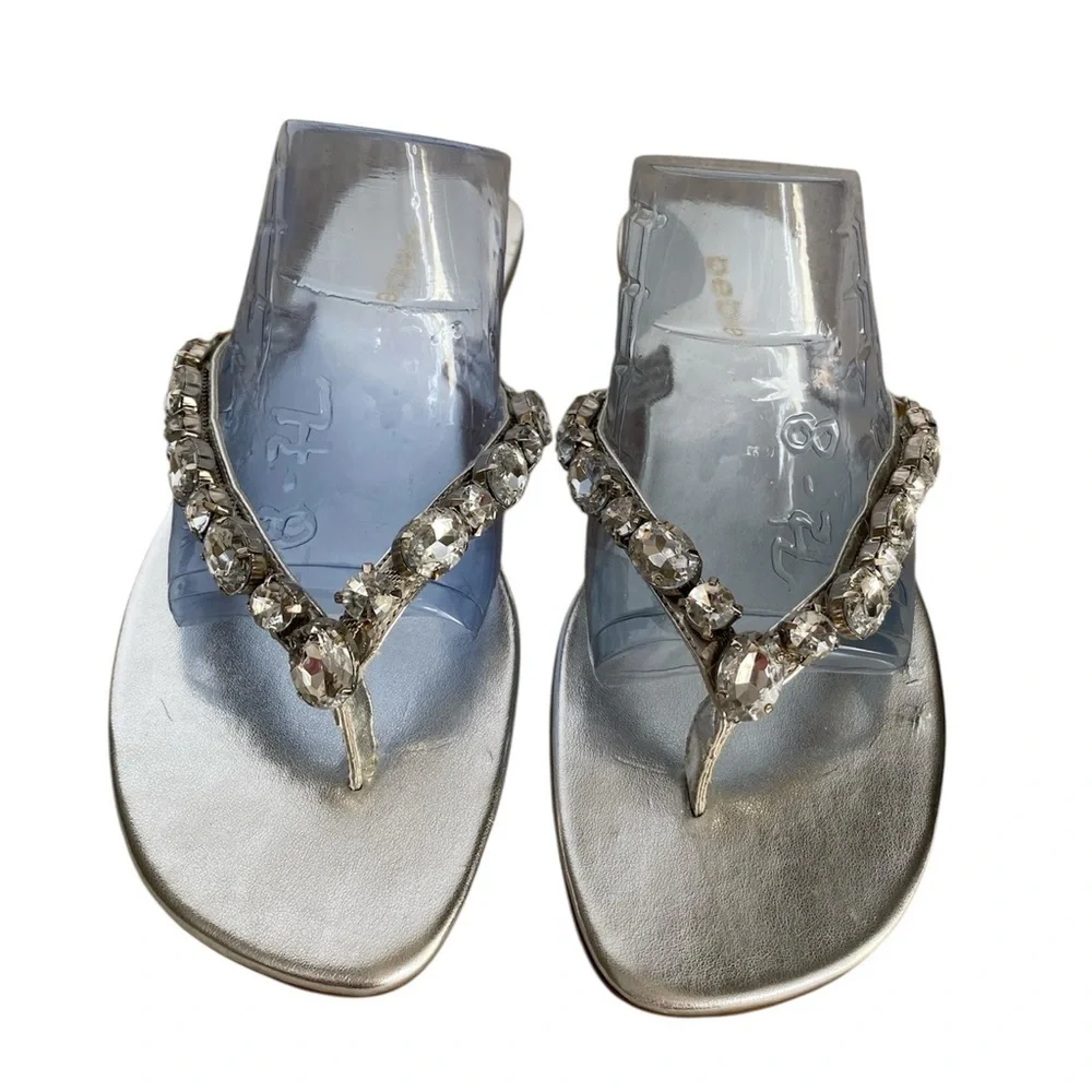 bebe rhinestone silver
