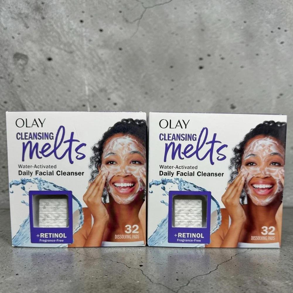 Olay Cleansing Melts + Retinol 32ct‎ x2 (64 Total) Water-Activated Cleanser Pads