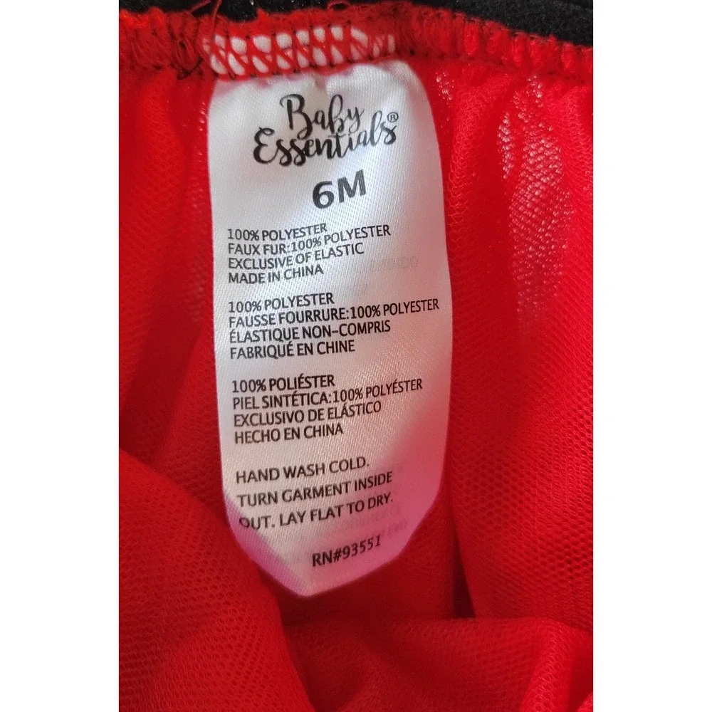 Baby Essentials Santa Tutu Size 3(1)-6(1)-9(1)-18(3)-24(1)‎ Months Red/Black