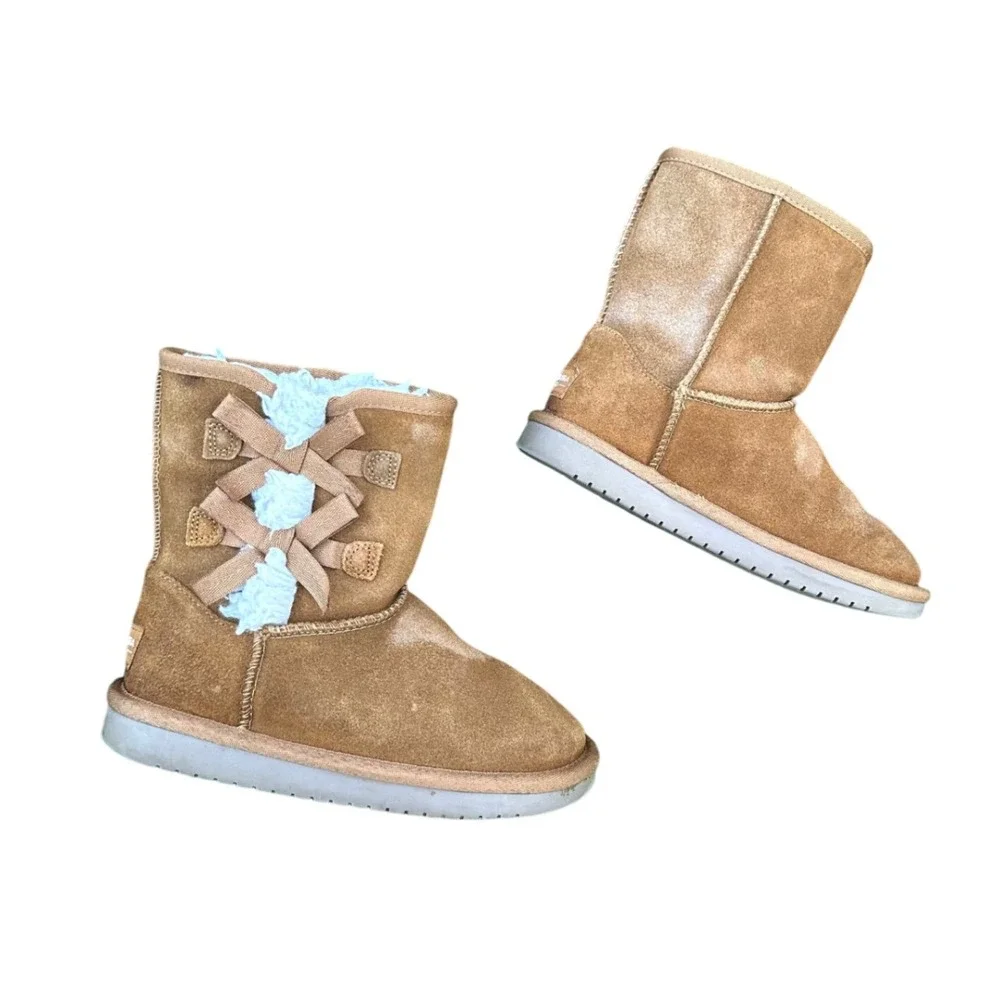 Koolaburra by UGG Kids Victoria Short Winter Boots Size‎ 1 Chestnut Brown