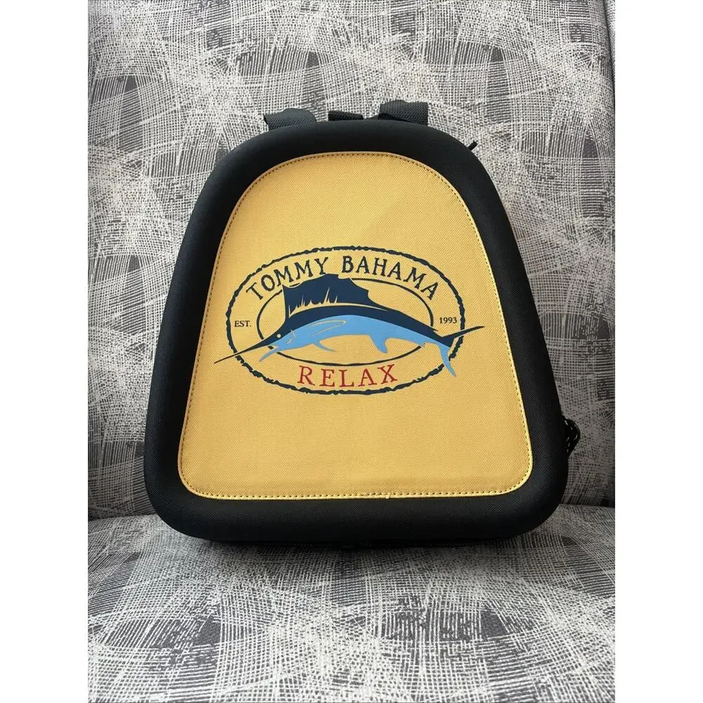NWT Tommy‎ Bahama Hard Sided Expandable Duffle Bag Black Yellow Travel
