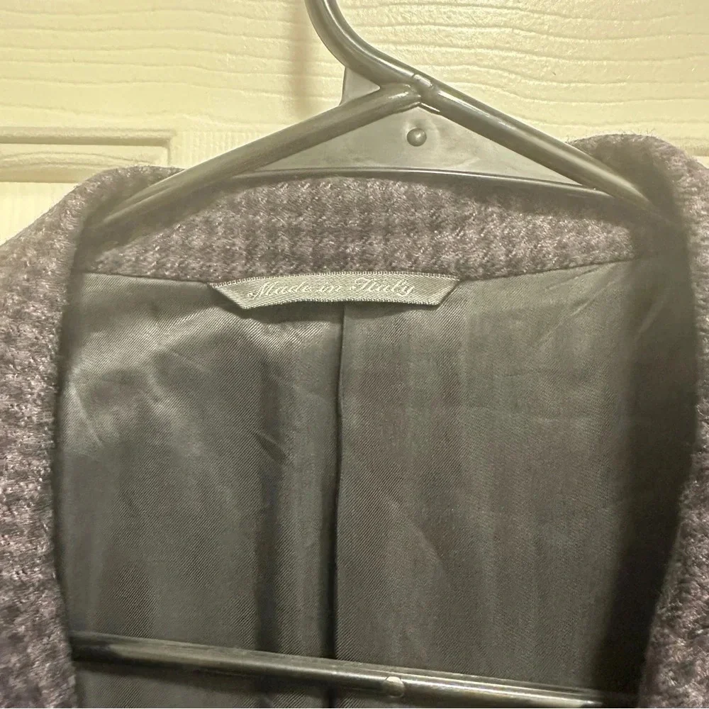 CANALI Wool Cashmere Silk Sport Coat Blazer Purple Plaid Check Italy Size 54
