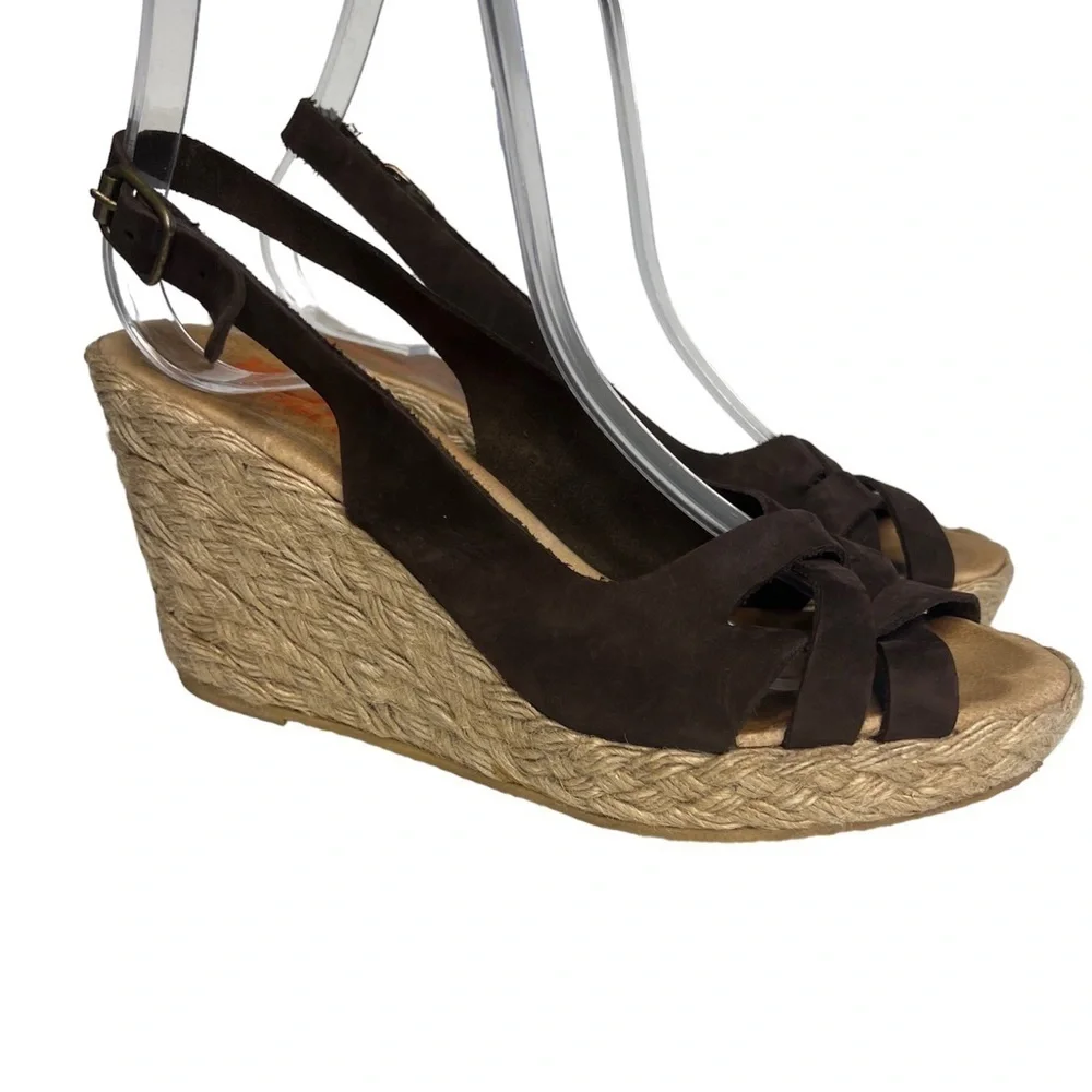 KORS Michael Kors Jute Wrapped Espadrille Wedge Slingback Sandals